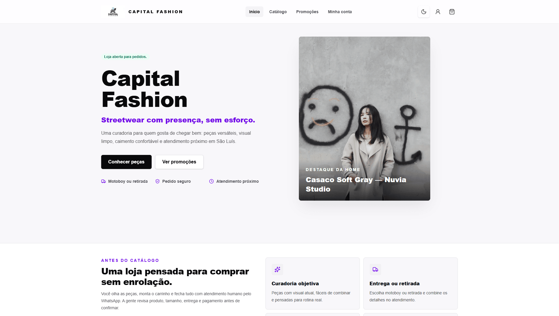 Capital Fashion - Projeto externo / e-commerce premium