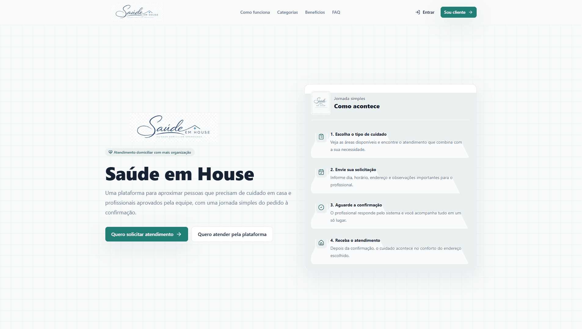 Saúde em House - Projeto externo / plataforma de atendimento domiciliar